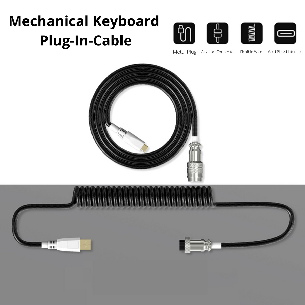 Black Keyboard Cable For Mechanical keyboards
