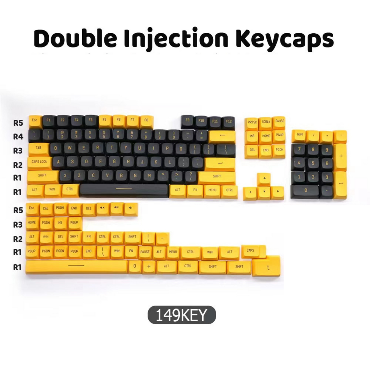 149 Keys PBT Keycap Set Double-Shot Keycap For Mx Switch Mechanical Keyboard