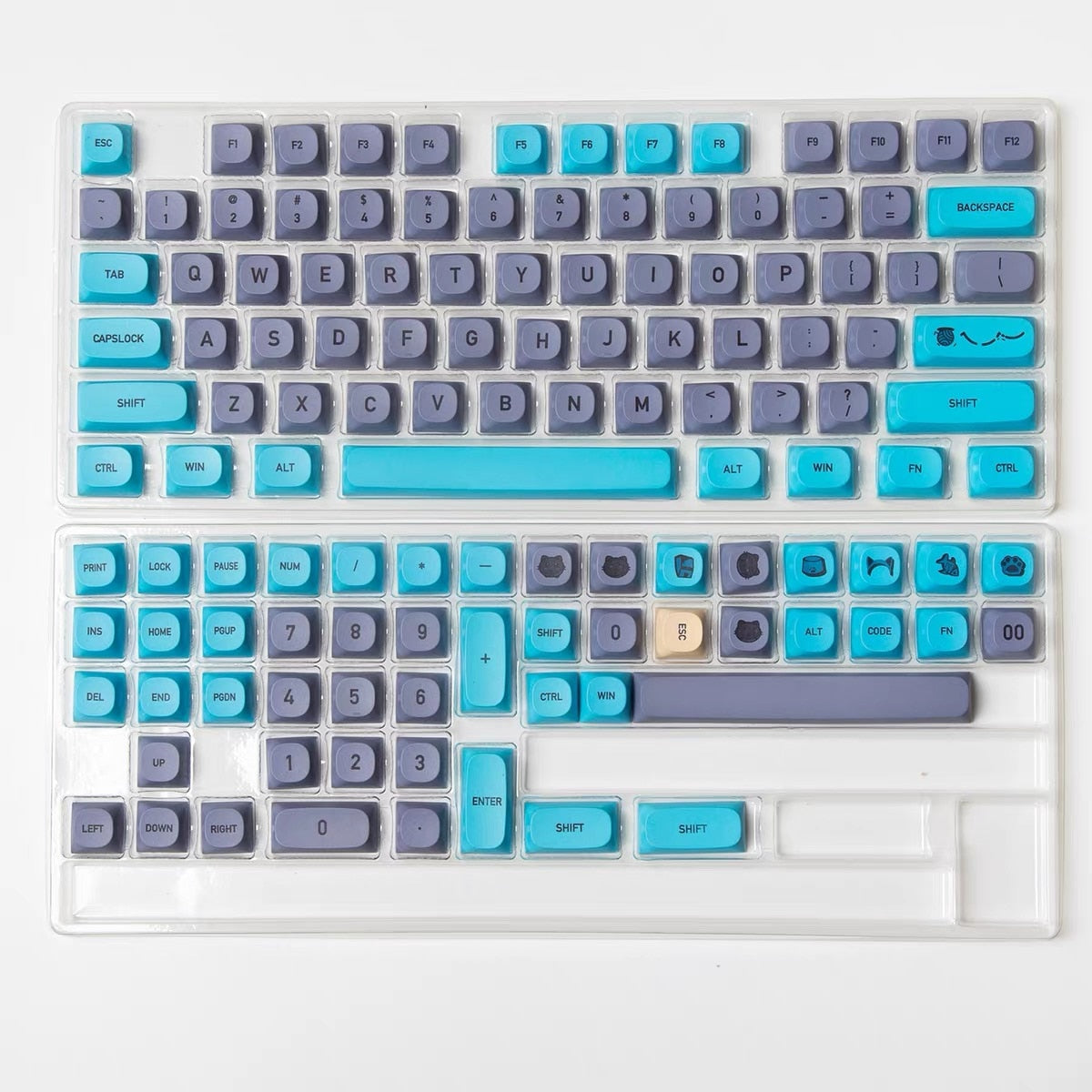 125 Keys PBT Keycap Set Dye Sublimated Keycaps Cat Theme Keycap For Mx Switch Mechanical Keyboard