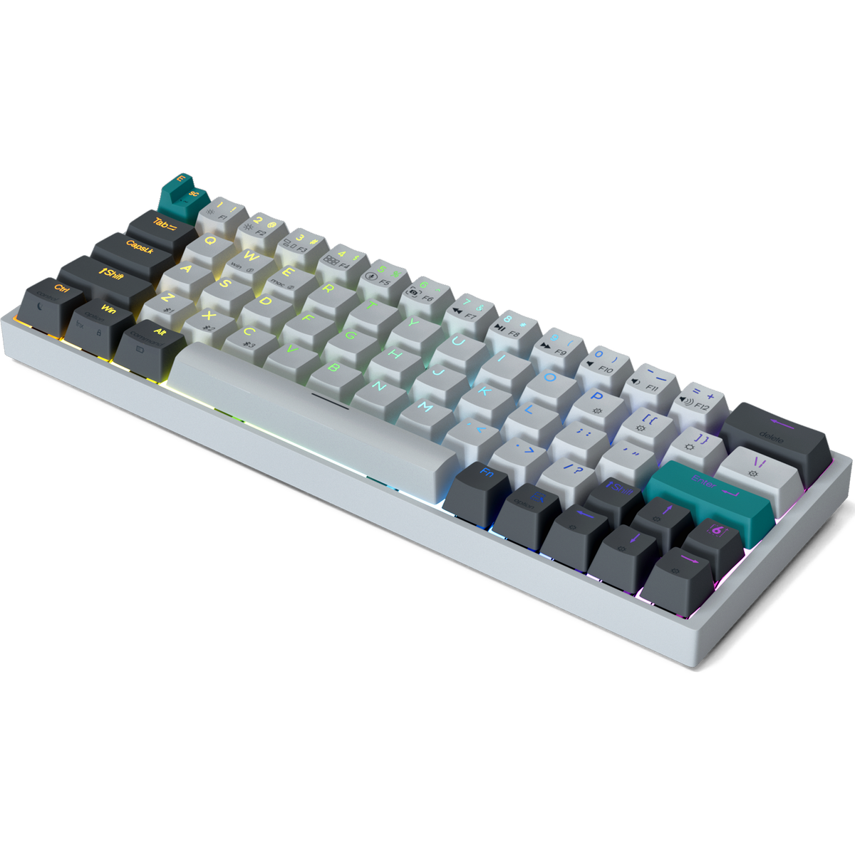 White 60 Mechanical Keyboard PBT Keycaps